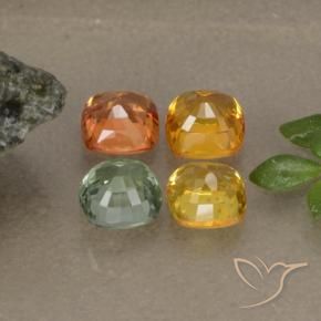 Achetez naturel 1,90ct multicolore saphir gems, coupe coussin, en provenance tanzanie chez gemselect. en stock, livraison internationale!