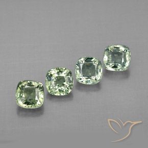 Achetez naturel 1,72ct vert saphir gems, coupe coussin, en provenance tanzanie chez gemselect. en stock, livraison internationale!