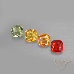 Achetez naturel 2,38ct multicolore saphir gems, coupe coussin, en provenance tanzanie chez gemselect. en stock, livraison internationale!