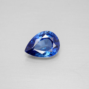 Saphir bleue naturelle en forme de poire, 1,19 ct, VVS