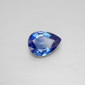 Saphir bleue naturelle en forme de poire, 1,19 ct, VVS