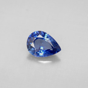 Saphir bleue naturelle en forme de poire, 1,20 ct, VVS-VS