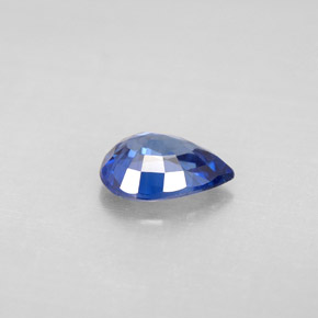 Saphir bleue naturelle en forme de poire, 1,20 ct, VVS-VS