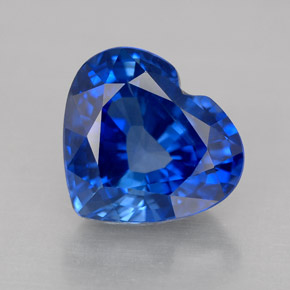Saphir bleue naturelle forme de coeur, 3,03 ct, VVS-VS