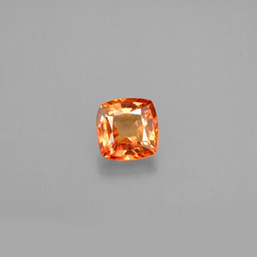 Saphir orange naturelle coupe coussin, 0,82 ct, VVS-VS