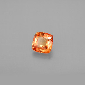 Saphir orange naturelle coupe coussin, 0,82 ct, VVS-VS