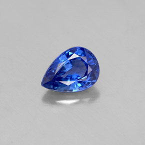 Saphir bleue naturelle en forme de poire, 0,97 ct, VVS