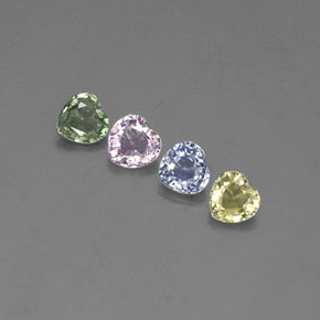 Achetez naturel 1,30ct multicolore saphir gems, forme de coeur, en provenance sri lanka chez gemselect. en stock, livraison internationale!