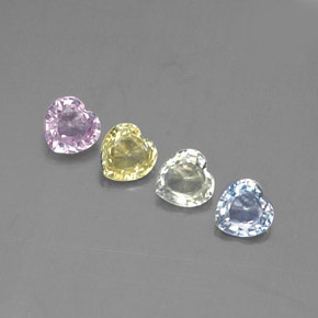 Achetez naturel ct multicolore saphir gems, forme de coeur, en provenance sri lanka (ceylan) chez gemselect. en stock, livraison internationale!