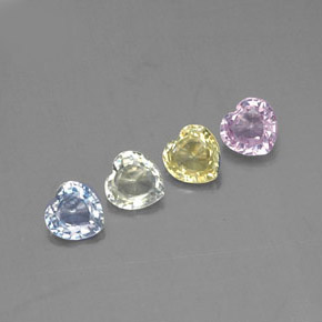 Achetez naturel ct multicolore saphir gems, forme de coeur, en provenance sri lanka (ceylan) chez gemselect. en stock, livraison internationale!