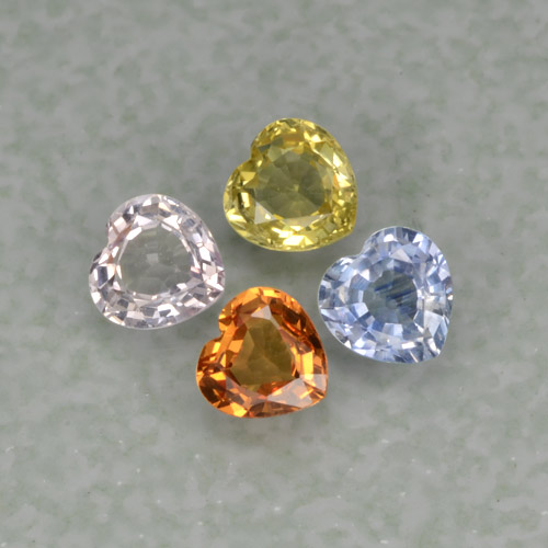 Achetez naturel 1,35ct multicolore saphir gems, forme de coeur, en provenance sri lanka chez gemselect. en stock, livraison internationale!
