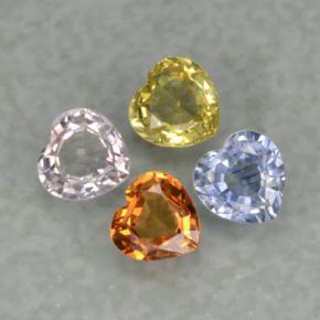Achetez naturel 1,35ct multicolore saphir gems, forme de coeur, en provenance sri lanka chez gemselect. en stock, livraison internationale!