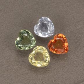 Achetez naturel 1,32ct multicolore saphir gems, forme de coeur, en provenance sri lanka chez gemselect. en stock, livraison internationale!