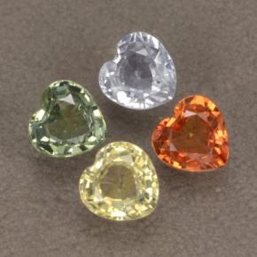Achetez naturel 1,32ct multicolore saphir gems, forme de coeur, en provenance sri lanka chez gemselect. en stock, livraison internationale!
