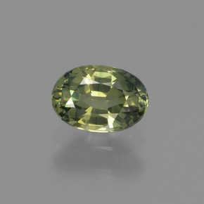 Saphir vert naturelle coupe ovale, 0,68 ct, VVS