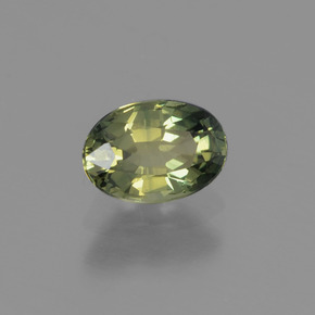 Saphir vert naturelle coupe ovale, 0,68 ct, VVS