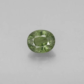 Saphir vert naturelle coupe ovale, 0,94 ct, VS