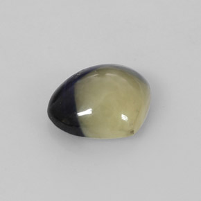Saphir bicolore naturelle en forme de poire, 1,75 ct, opaque