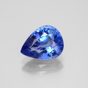 Saphir bleue naturelle en forme de poire, 2,11 ct, VS-SI