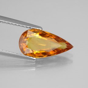 Saphir orange naturelle en forme de poire, 2,61 ct, VVS-VS