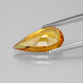 Saphir orange naturelle en forme de poire, 2,61 ct, VVS-VS