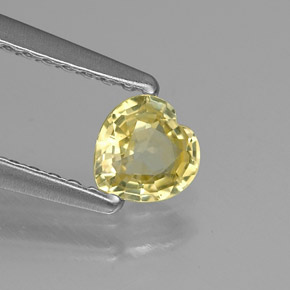 Saphir jaune naturelle forme de coeur, 0,38 ct, VVS