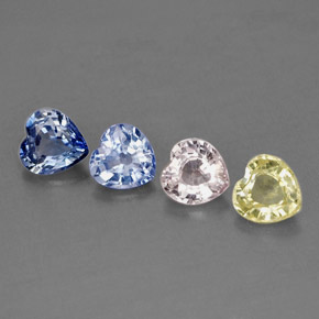 Achetez naturel ct multicolore saphir gems, forme de coeur, en provenance sri lanka (ceylan) chez gemselect. en stock, livraison internationale!