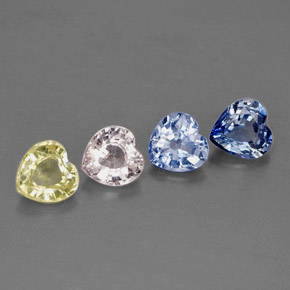 Achetez naturel ct multicolore saphir gems, forme de coeur, en provenance sri lanka (ceylan) chez gemselect. en stock, livraison internationale!