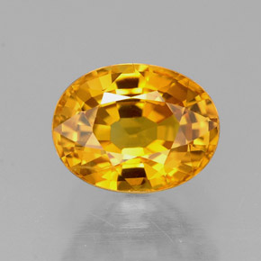 Saphir jaune naturelle coupe ovale, 1,97 ct, VVS