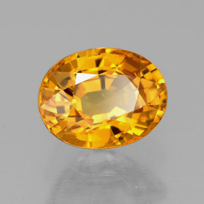 Saphir jaune naturelle coupe ovale, 1,97 ct, VVS
