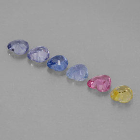 Achetez naturel ct multicolore saphir gems, forme de coeur, en provenance sri lanka (ceylan) chez gemselect. en stock, livraison internationale!