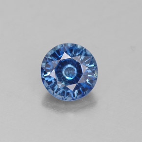 Saphir bleue naturelle coupe roude, 0,60 ct, VS
