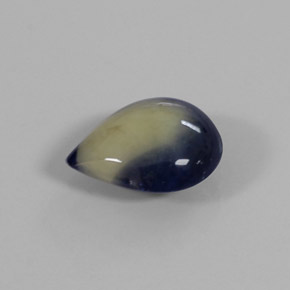 Saphir bicolore naturelle en forme de poire, 1,31 ct, opaque