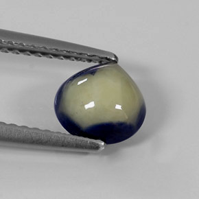 Saphir bicolore naturelle en forme de poire, 1,39 ct, opaque
