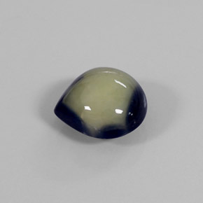 Saphir bicolore naturelle en forme de poire, 1,39 ct, opaque