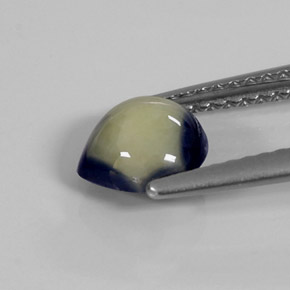 Saphir bicolore naturelle en forme de poire, 1,39 ct, opaque