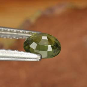 Saphir vert naturelle coupe ovale, 0,52 ct, VVS-VS