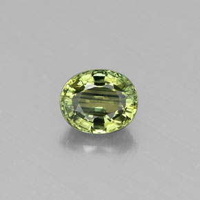 Saphir vert naturelle coupe ovale, 0,56 ct, VS
