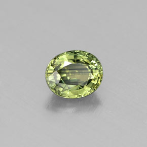 Saphir vert naturelle coupe ovale, 0,56 ct, VS
