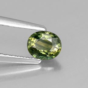 Saphir vert naturelle coupe ovale, 0,51 ct, VS