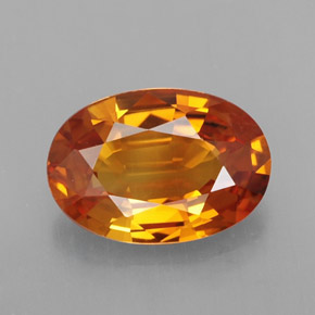 Saphir orange naturelle coupe ovale, 2,49 ct, VVS-VS