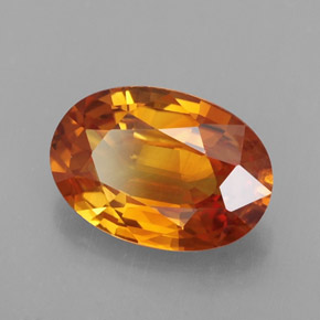 Saphir orange naturelle coupe ovale, 2,49 ct, VVS-VS