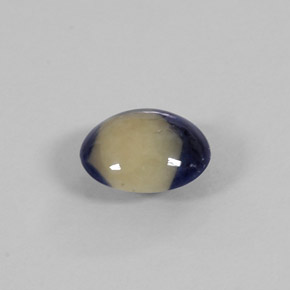 Saphir bicolore naturelle coupe ovale, 1,58 ct, opaque