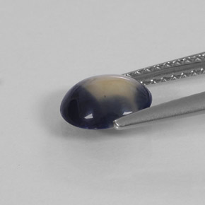 Saphir bicolore naturelle coupe ovale, 1,58 ct, opaque