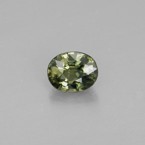 Saphir vert naturelle coupe ovale, 0,56 ct, VVS-VS
