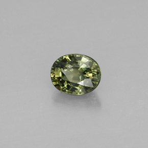 Saphir vert naturelle coupe ovale, 0,56 ct, VVS-VS