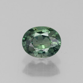 Saphir vert naturelle coupe ovale, 0,48 ct, VVS-VS