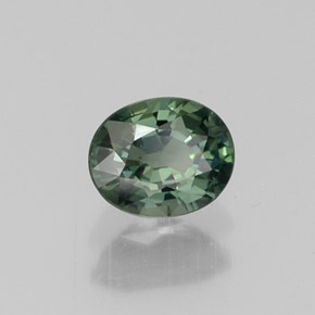 Saphir vert naturelle coupe ovale, 0,48 ct, VVS-VS