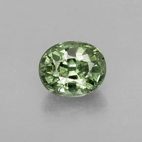 Saphir vert naturelle coupe ovale, 0,64 ct, SI