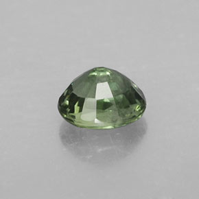 Saphir vert naturelle coupe ovale, 0,64 ct, SI